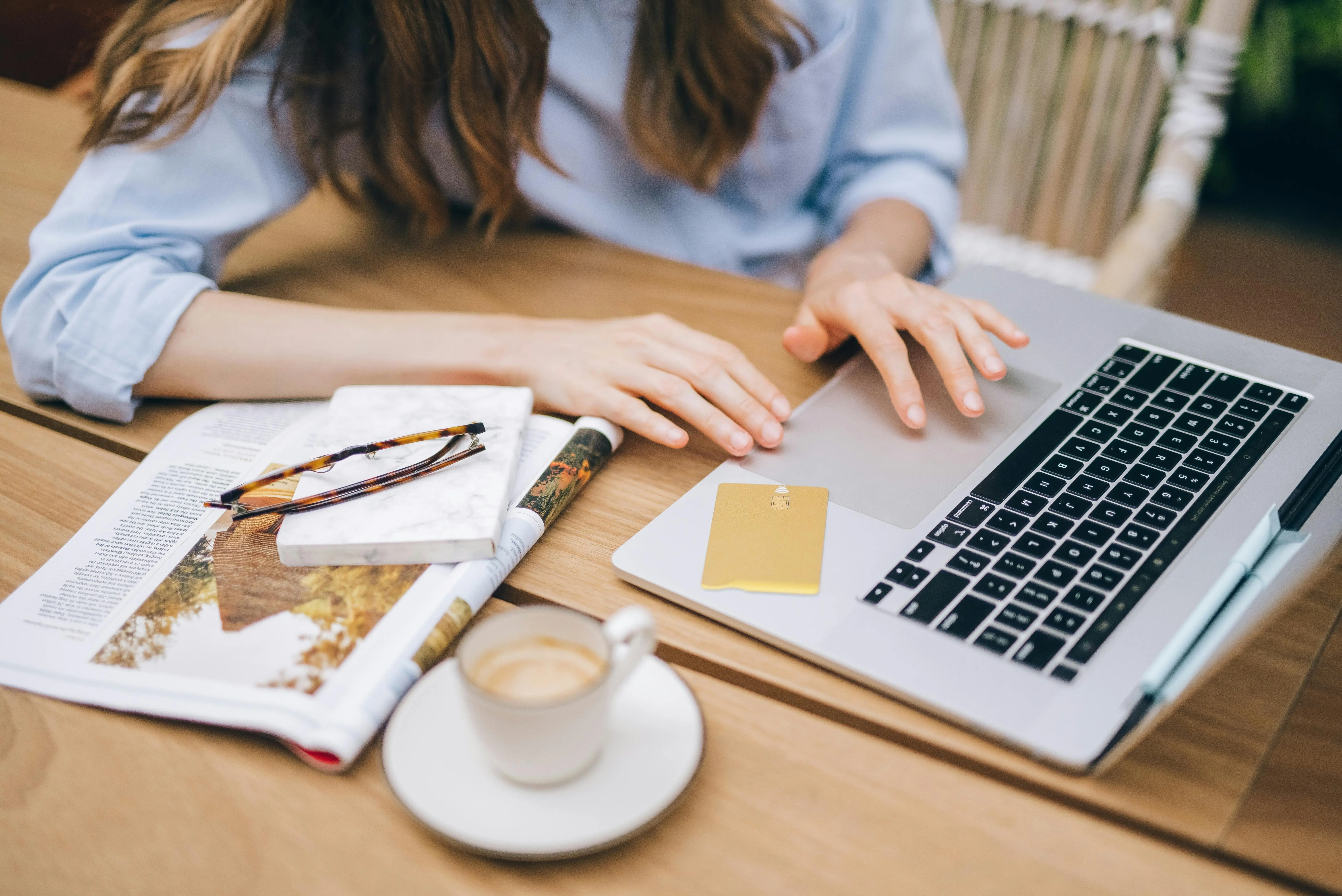 Woman working on a laptop